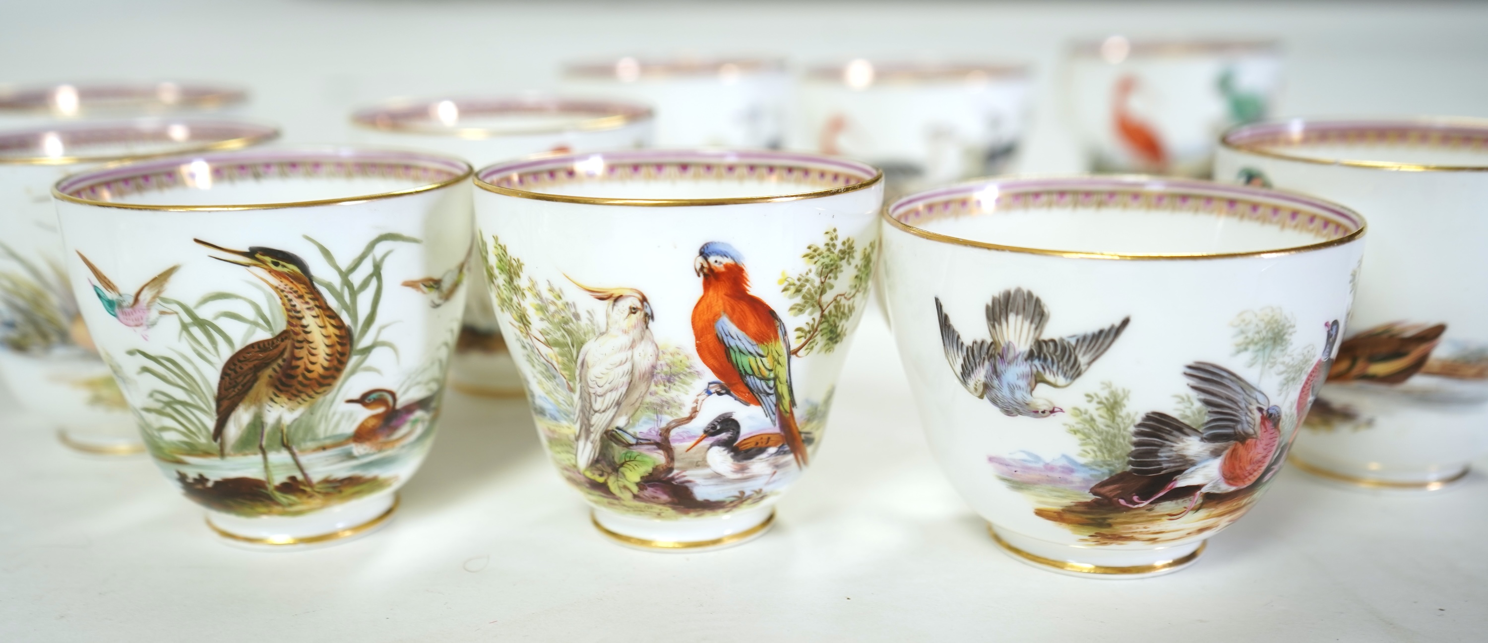 A Coalbrookdale ‘hundred bird’ tea set, mid 19th century, attributed to John Randall